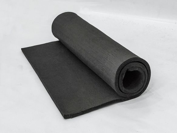 Hard carbon fiber felt